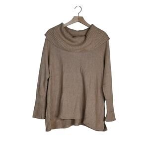 Chico's Women's L Tan Cowl Neck Sweater